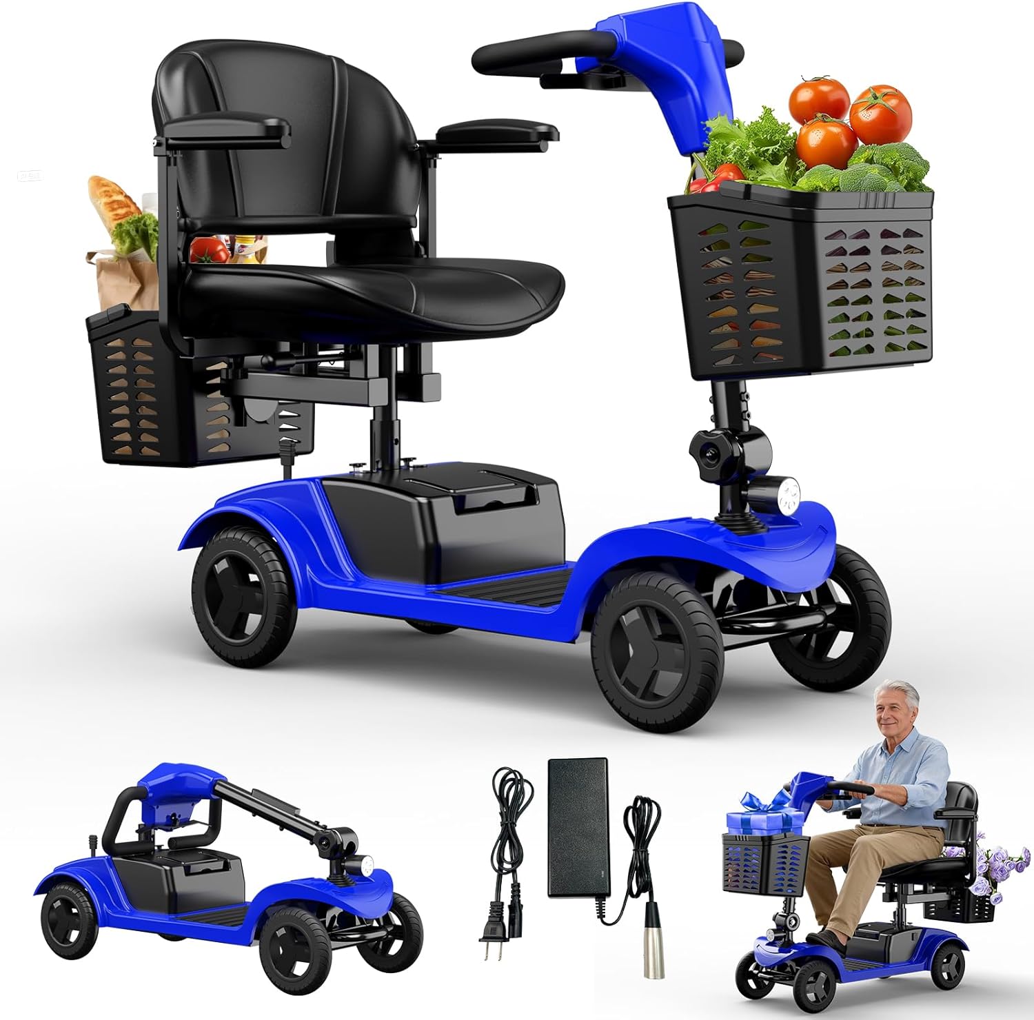 Mobility Scooter for Seniors,Motorized Scooter,Detachable Battery,Dual ...